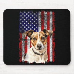 Jack Russell Terrier Hundeliebhaber Flagge 4. Juli Mousepad