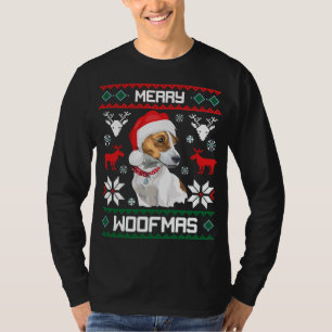 Jack-Russell-Terrier-Hundfrohe Woofmas Weihnachten T-Shirt