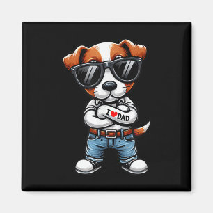 Jack Russell Terrier I Liebe Vater Funny Dog Tatto Magnet