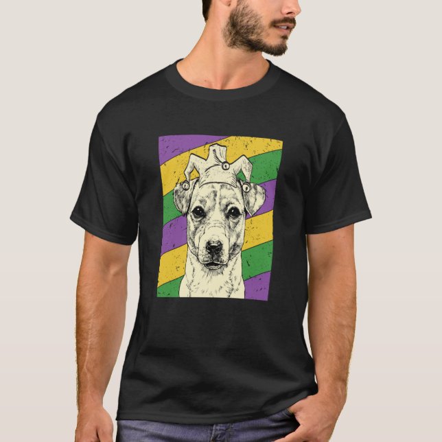 Jack Russell Terrier Jester Mardi Gras Dog Mom or  T-Shirt (Vorderseite)