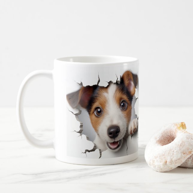 Jack Russell Terrier   Kaffeetasse (Mit Donut)
