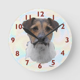 Jack-Russell-Terrier-Kunst Runde Wanduhr