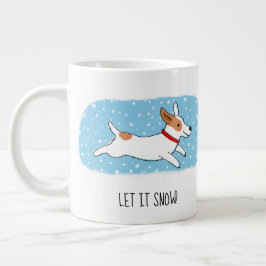 Jack Russell Terrier Lassen Sie es Schneehund Cust Jumbo-Tasse