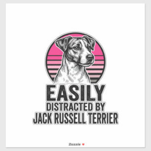 Jack Russell Terrier Leicht Ablenkbar Vintage T-Sh Aufkleber