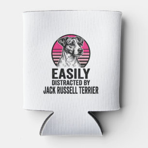 Jack Russell Terrier leicht ablenkbar Vintage T-Sh Dosenkühler