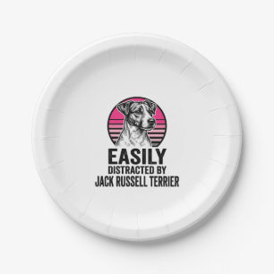 Jack Russell Terrier Leicht Ablenkbar Vintage T-Sh Pappteller