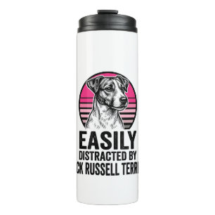 Jack Russell Terrier Leicht Ablenkbar Vintage T-Sh Thermosbecher