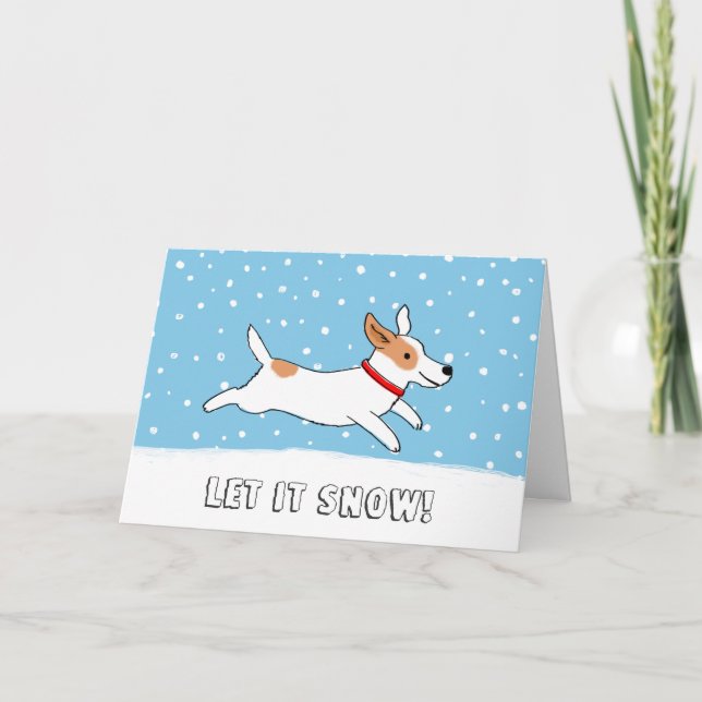 Jack Russell Terrier Let it Snow Dog Weihnachten (Vorderseite)