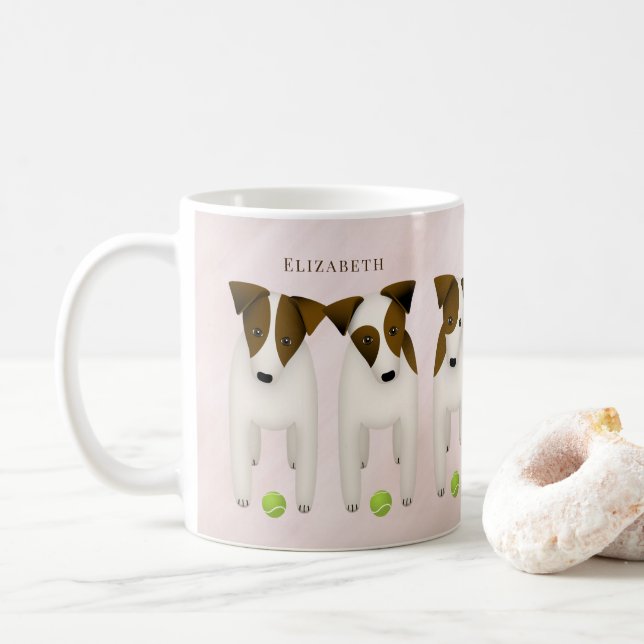 Jack Russell Terrier liebt Hundemutter Kaffeetasse (Mit Donut)
