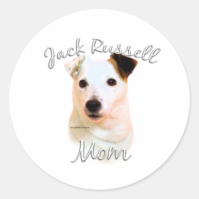 Jack Russell Terrier Mama 2 Runder Aufkleber (Vorderseite)
