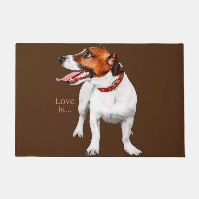 Jack Russell Terrier Mama Papa Damen Männer Liebe Fußmatte (Vorderseite)