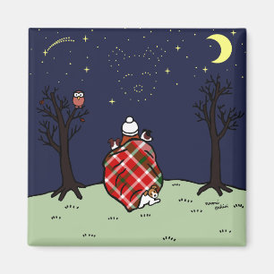 Jack-Russell-Terrier-Mama und Starry Himmel Magnet