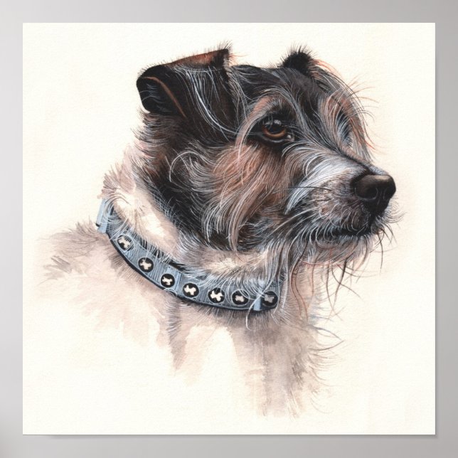 Jack Russell Terrier Painted in Watercolor Poster (Vorne)