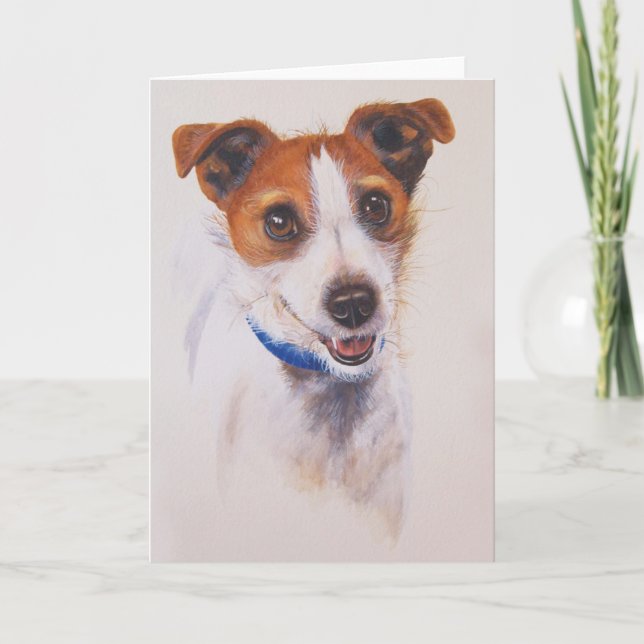 Jack Russell Terrier Painted in Watercolour Karte (Vorderseite)