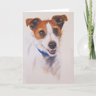 Jack Russell Terrier Painted in Watercolour Karte