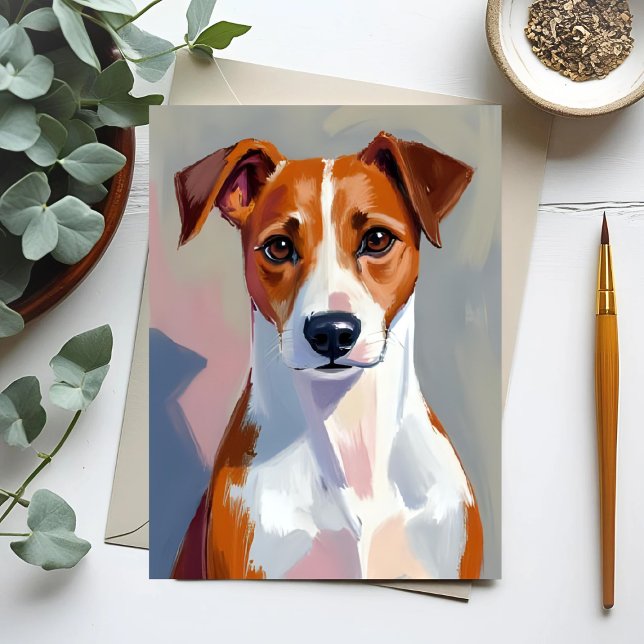 Jack Russell Terrier Painting Dog Pet Postkarte (Von Creator hochgeladen)