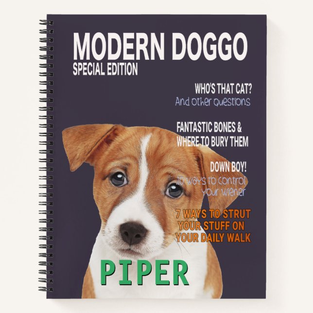 Jack Russell Terrier Parody Magazine Cover Notizbuch (Vorderseite)