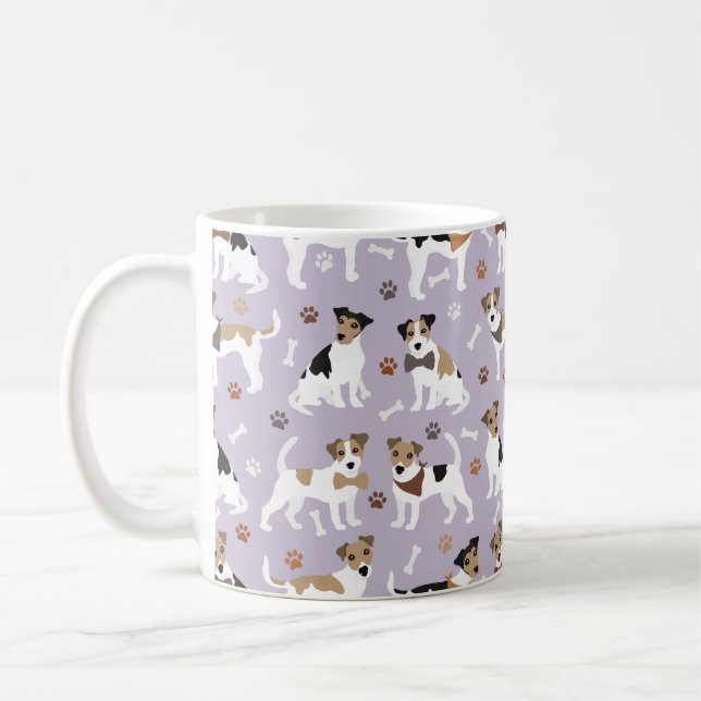 Jack Russell Terrier Paws and Bones Kaffeemaschine Kaffeetasse (Links)