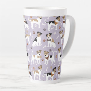 Jack Russell Terrier Paws and Bones Latte Tasse