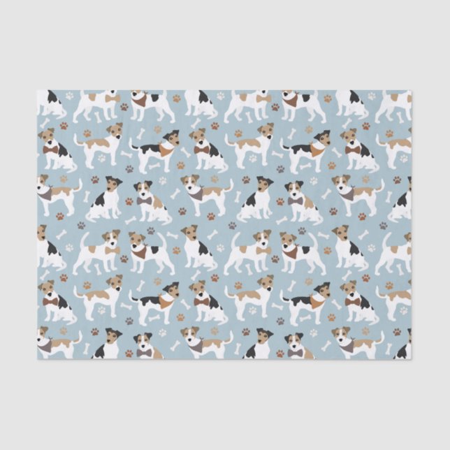 Jack Russell Terrier Paws and Bones Seidenpapier (Vorderseite)