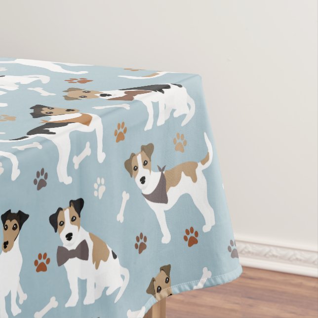 Jack Russell Terrier Paws and Bones Tischdecke (Beispiel)