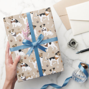 Jack Russell Terrier Paws and Bones Wrapping Paper Geschenkpapier