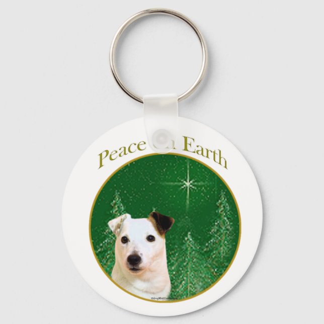 Jack Russell Terrier Peace Schlüsselanhänger (Vorderseite)