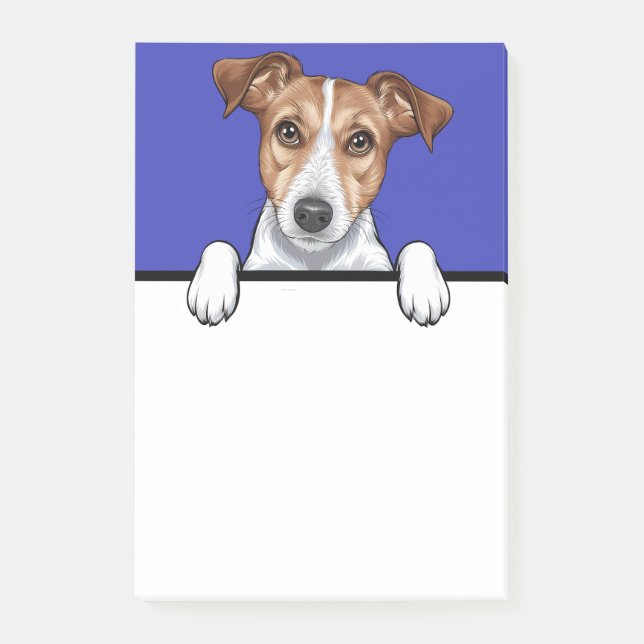 Jack Russell Terrier Peeking Welpe Hund Lover Gesc Post-it Klebezettel (Vorderseite)