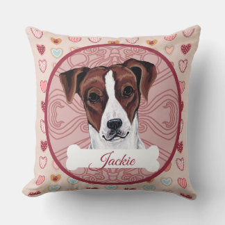 Jack Russell Terrier Personalize Valentine Pillow Kissen