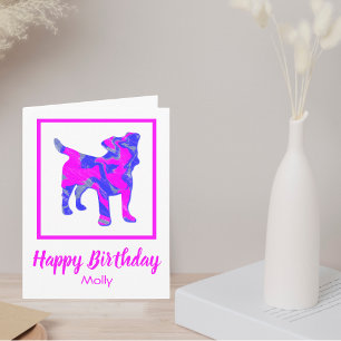 Jack Russell Terrier Pink Dog Funny Birthday Karte