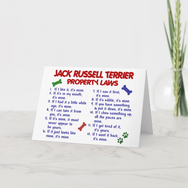JACK RUSSELL TERRIER Property Laws 2 Karte (Vorderseite)