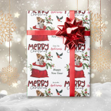 Jack Russell Terrier Puppy in der Weihnachtsgesche