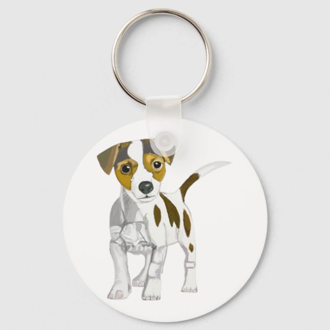 Jack Russell Terrier Puppy Schlüsselanhänger (Vorderseite)