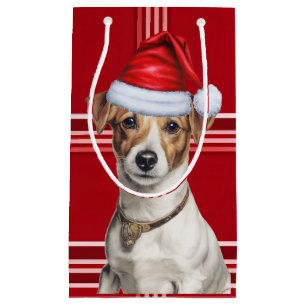 Jack Russell Terrier Red Holiday Kariert Weihnacht Kleine Geschenktüte