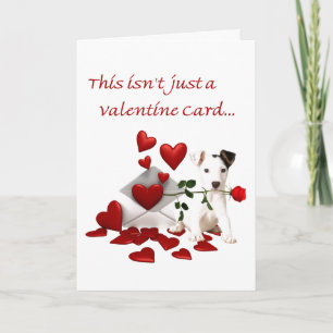 Jack Russell Terrier Rose und Herzchen Valentine Feiertagskarte