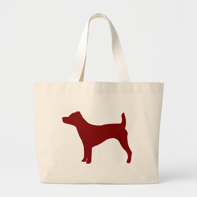 Jack-Russell-Terrier (rot) Jumbo Stoffbeutel (Vorne)