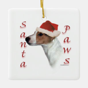 Jack Russell Terrier Santa Paws Keramikornament