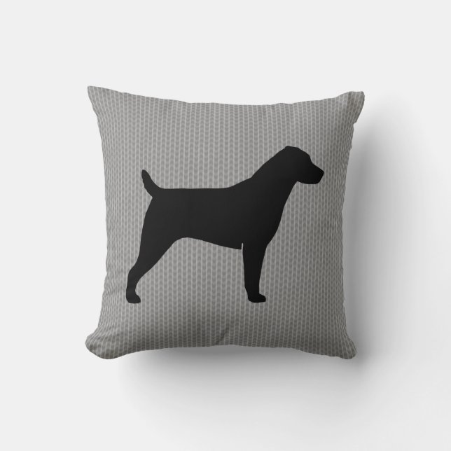 Jack Russell Terrier Silhouette Kissen (Vorderseite)