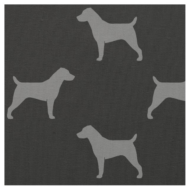 Jack-Russell-Terrier-Silhouette-Muster Stoff (Nahaufnahme)