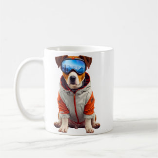 Jack Russell Terrier Skihund Kunst – Süßer Winterh Kaffeetasse