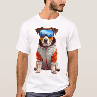 Jack Russell Terrier Skihund Kunst – Süßer Winterh T-Shirt