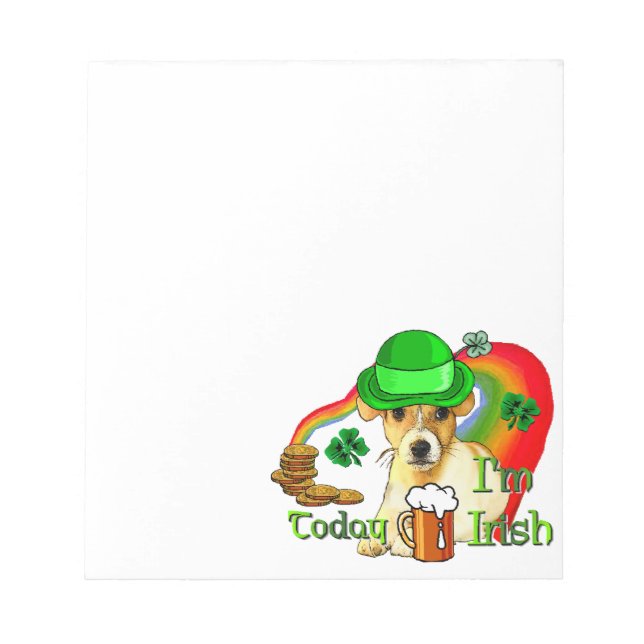 Jack Russell Terrier St Patricks Notizblock (Vorderseite)
