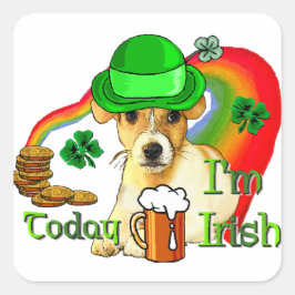 Jack Russell Terrier St Patricks Quadratischer Aufkleber
