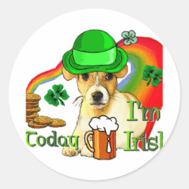 Jack Russell Terrier St Patricks Runder Aufkleber