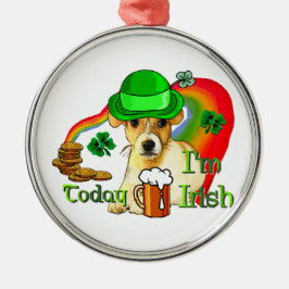 Jack Russell Terrier St Patricks Silbernes Ornament