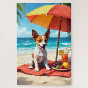 Jack Russell Terrier Strand Szene Puzzle