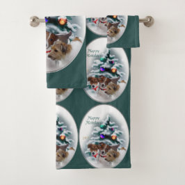 Jack Russell Terrier Trio Weihnachten Badhandtuch Set