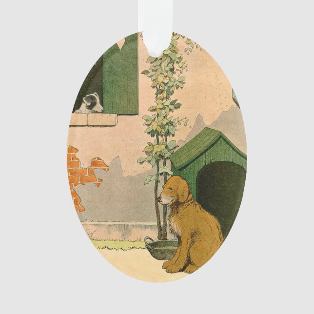 Jack-Russell-Terrier-und goldener Ornament (Vorderseite)