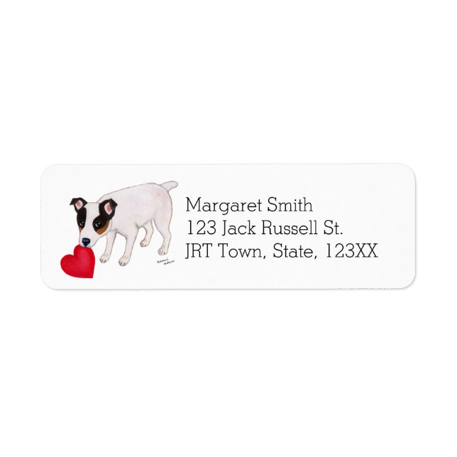 Jack Russell Terrier Valentine Address Labels (Vorne)