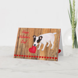 Jack Russell Terrier Valentine Card Wood Feiertagskarte